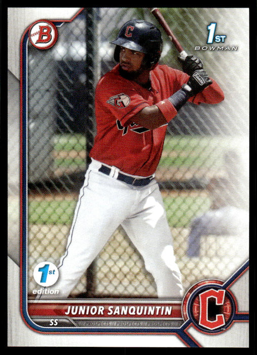 Junior Sanquintin 2022 Bowman First Edition Base Front of Card