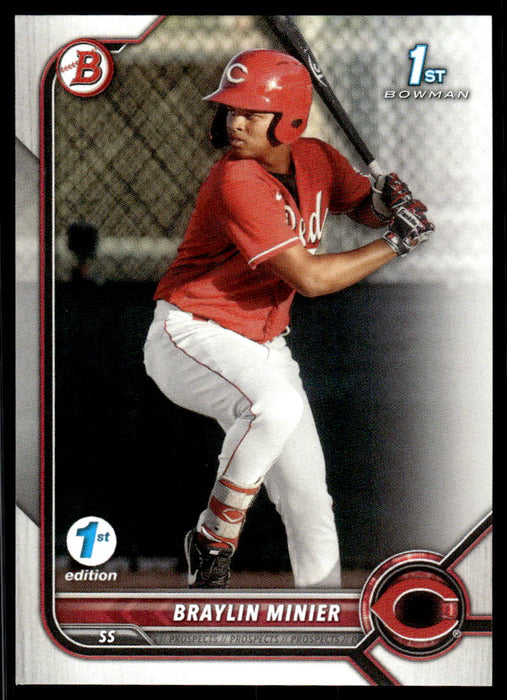 Braylin Minier 2022 Bowman First Edition Base Front of Card