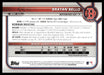 Brayan Bello 2022 Bowman First Edition Base Back of Card