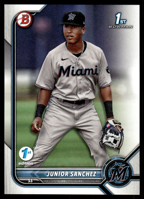 Junior Sanchez 2022 Bowman First Edition Base Front of Card