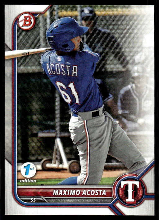 Maximo Acosta 2022 Bowman First Edition Base Front of Card