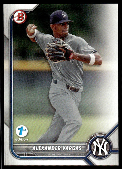 Alexander Vargas 2022 Bowman First Edition Base Front of Card