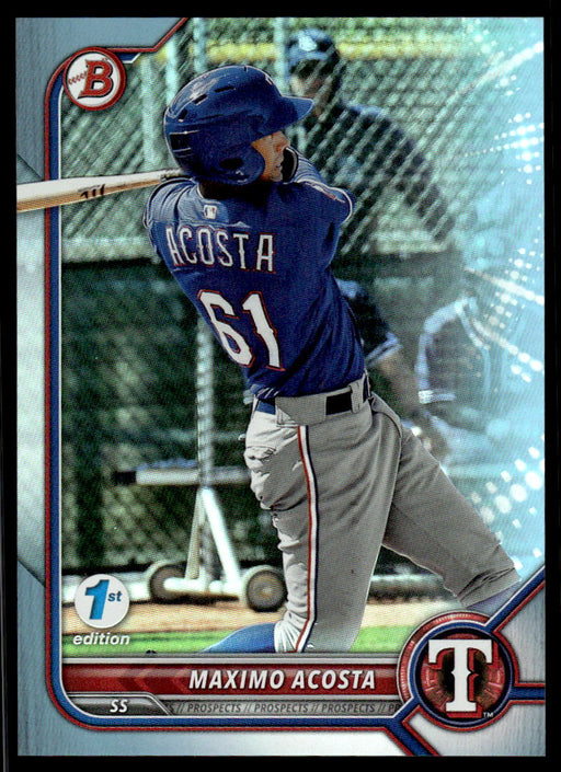 Maximo Acosta 2022 Bowman First Edition Sky Blue Front of Card