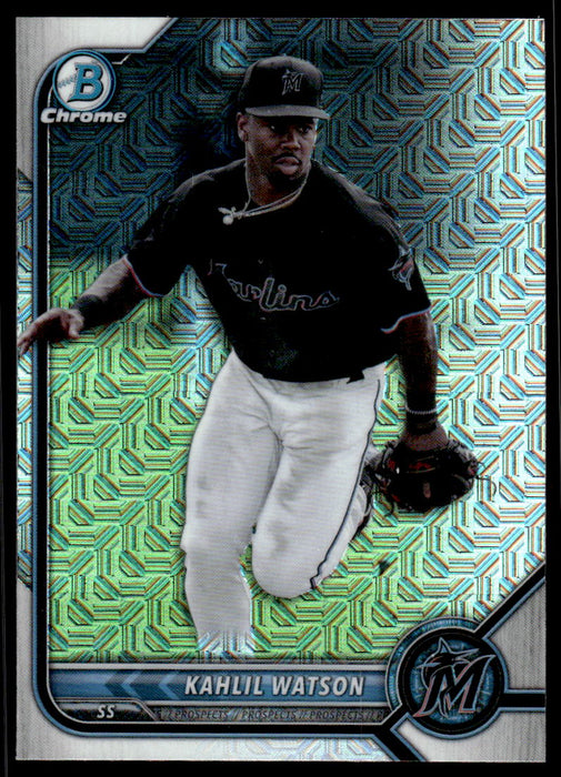 Kahlil Watson 2022 Bowman Chrome Prospects Mega Box Front of Card