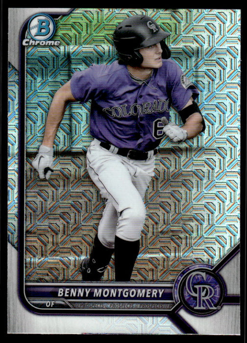 Benny Montgomery 2022 Bowman Chrome Prospects Mega Box Front of Card