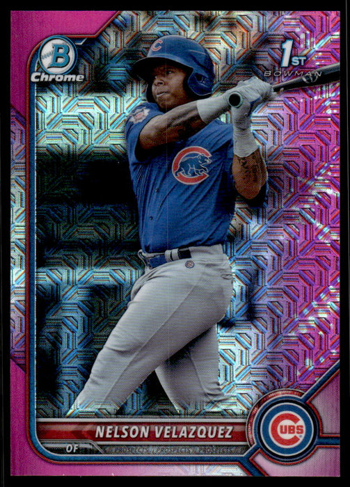 Nelson Velazquez 2022 Bowman Chrome Prospects Mega Box Pink Front of Card