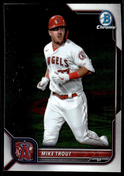 Mike Trout 2022 Bowman Chrome Base Front of Card