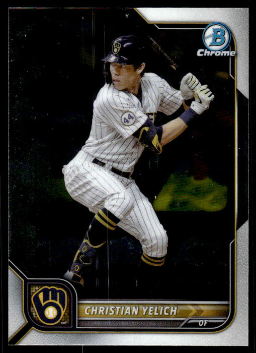 Christian Yelich 2022 Bowman Chrome Base Front of Card