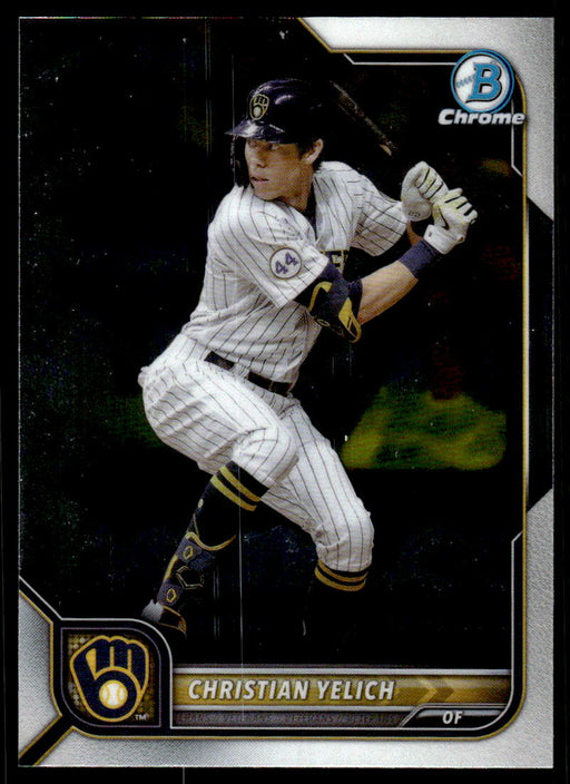 Christian Yelich 2022 Bowman Chrome Base Front of Card