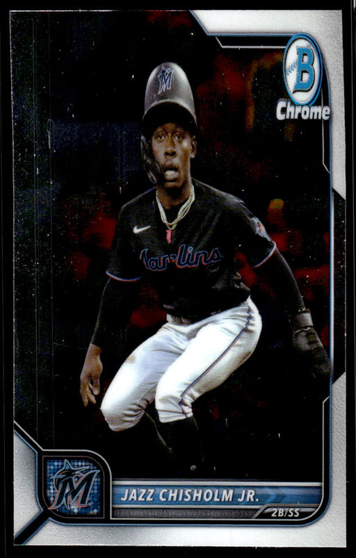 Jazz Chisholm Jr. 2022 Bowman Chrome Base Front of Card