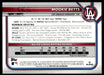 Mookie Betts 2022 Bowman Chrome Base Back of Card