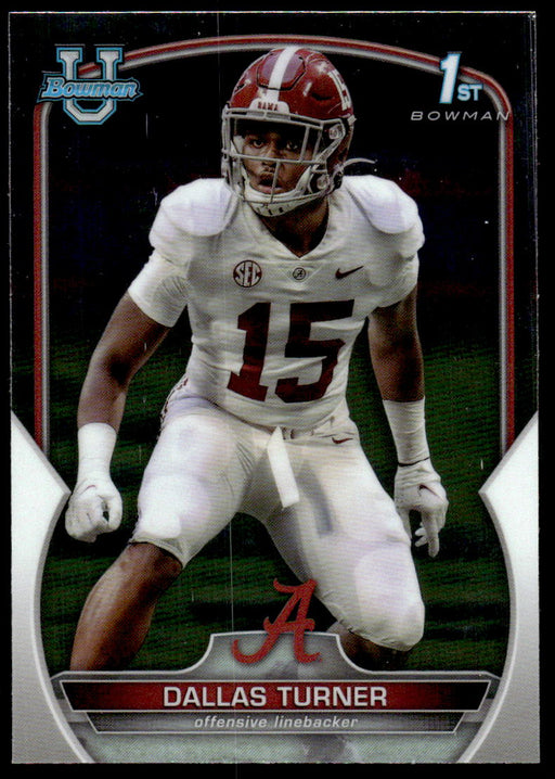 Dallas Turner 2022 Bowman U Football Base Front of Card