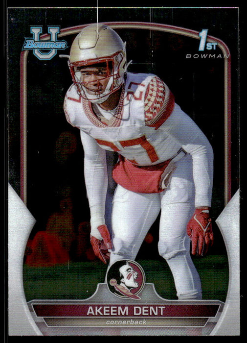 Akeem Dent 2022 Bowman U Football Base Front of Card