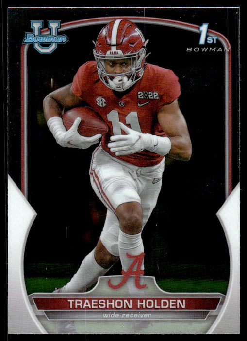 Traeshon Holden 2022 Bowman U Football Base Front of Card