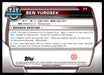 Ben Yurosek 2022 Bowman U Football Base Back of Card