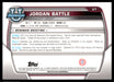 Jordan Battle 2022 Bowman U Football Base Back of Card