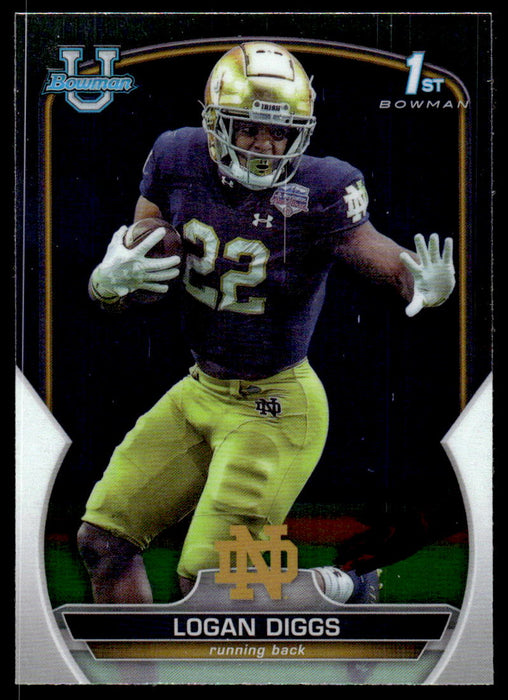 Logan Diggs 2022 Bowman U Football Base Front of Card