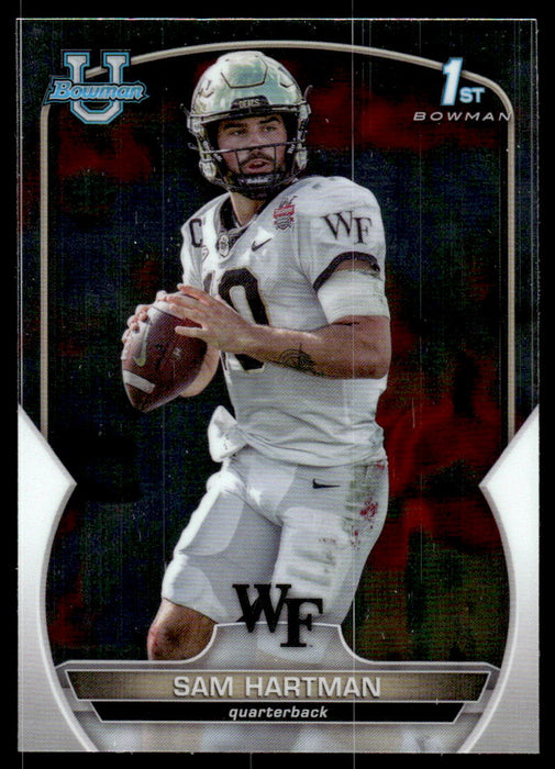 Sam Hartman 2022 Bowman U Football Base Front of Card