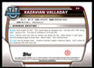 Xazavian Valladay 2022 Bowman U Football Base Back of Card