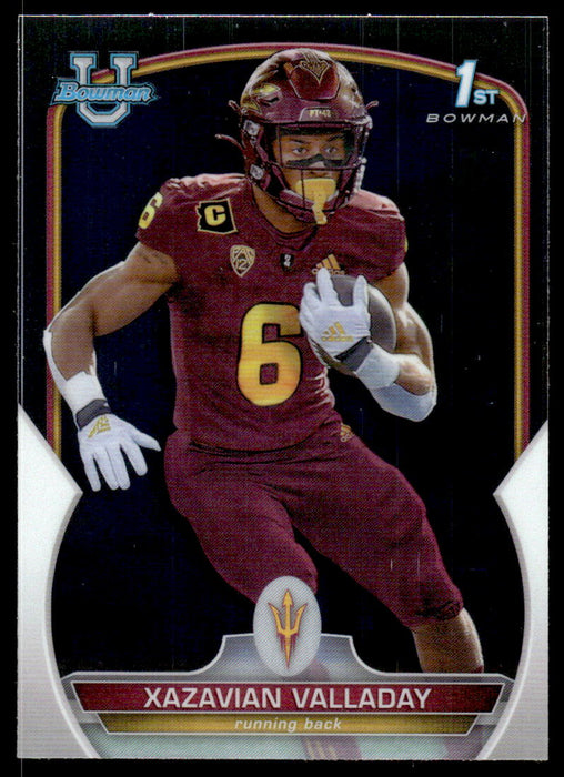 Xazavian Valladay 2022 Bowman U Football Base Front of Card