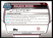 Malachi Moore 2022 Bowman U Football Base Back of Card