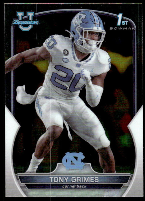 Tony Grimes 2022 Bowman U Football Base Front of Card