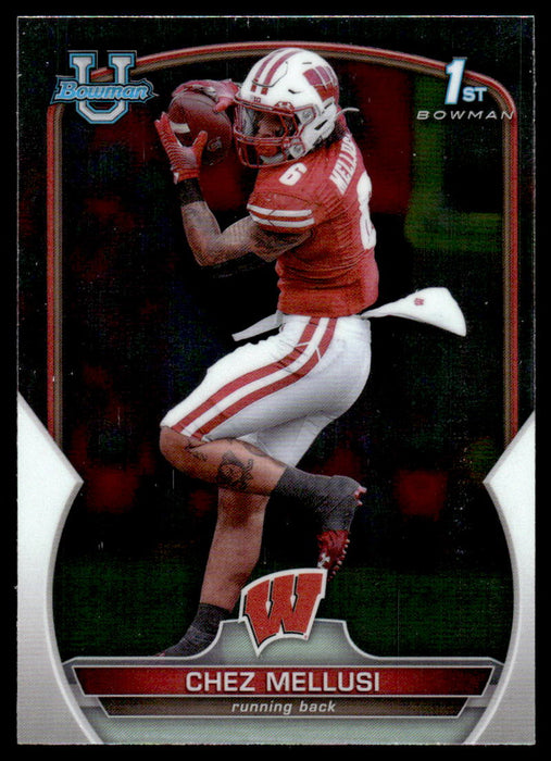 Chez Mellusi 2022 Bowman U Football Base Front of Card