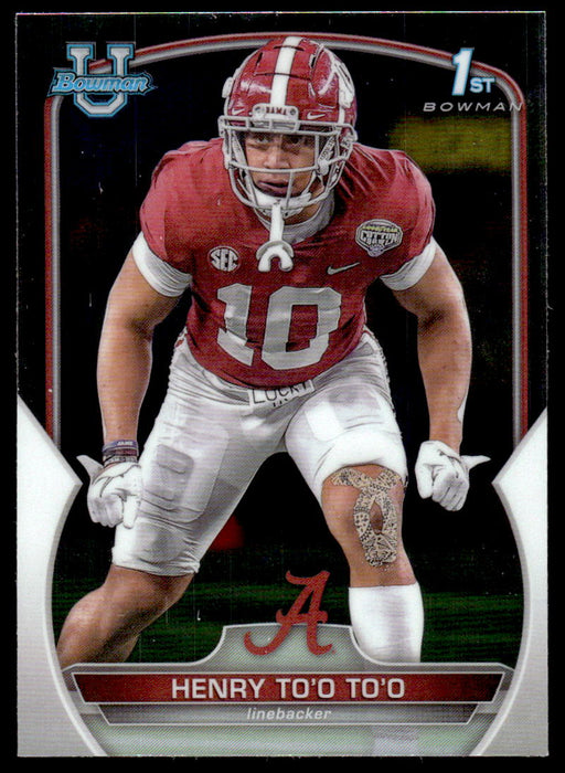 Henry To'o To'o 2022 Bowman U Football Base Front of Card