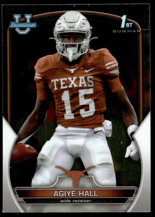 Agiye Hall 2022 Bowman U Football Base Front of Card