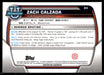 Zach Calzada 2022 Bowman U Football Base Back of Card