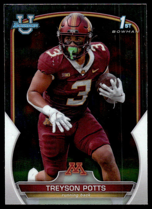 Treyson Potts 2022 Bowman U Football Base Front of Card