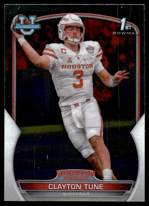 Clayton Tune 2022 Bowman U Football Base Front of Card