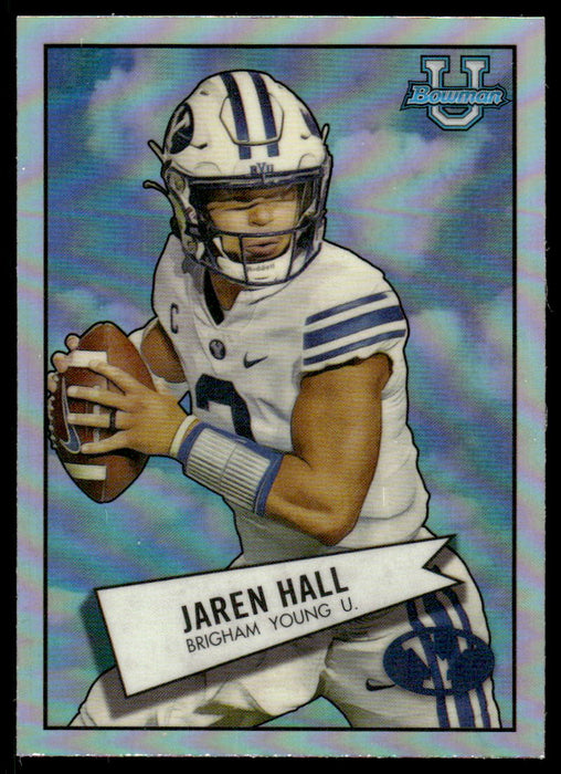 Jaren Hall 2022 Bowman U Football Base Front of Card