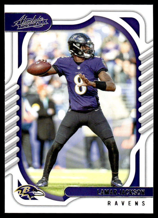 Lamar Jackson 2022 Panini Absolute Football Base Front of Card