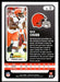 Nick Chubb 2022 Panini Absolute Football Base Back of Card