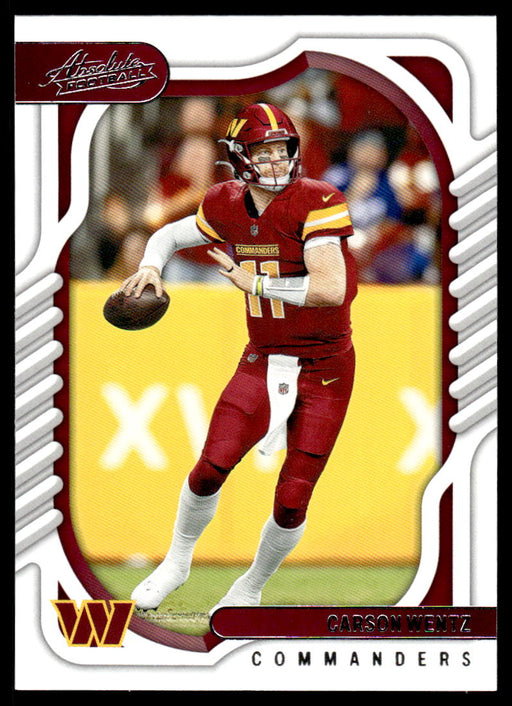 Carson Wentz 2022 Panini Absolute Football Base Front of Card