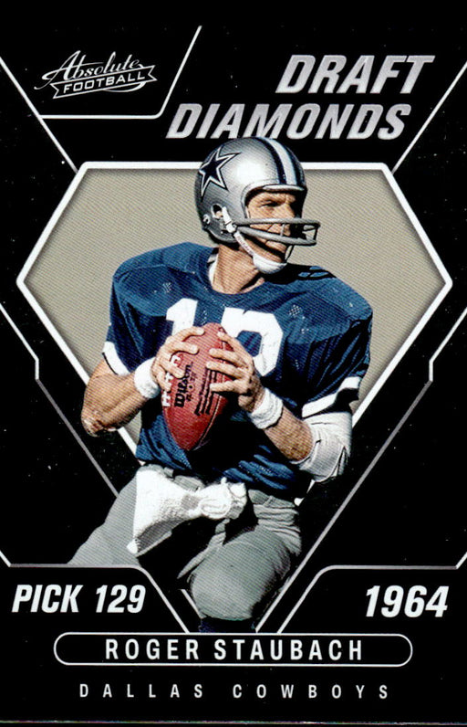 Roger Staubach 2022 Panini Absolute Football Draft Diamonds Front of Card