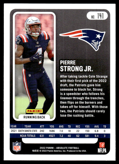 Pierre Strong Jr. 2022 Panini Absolute Football Blue Back of Card