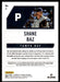 Shane Baz 2022 Panini Chronicles Baseball Phoenix Back of Card