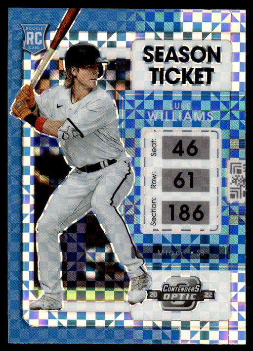 Luke Williams 2022 Panini Chronicles Baseball Contenders Optic Hyper Prizm Front of Card