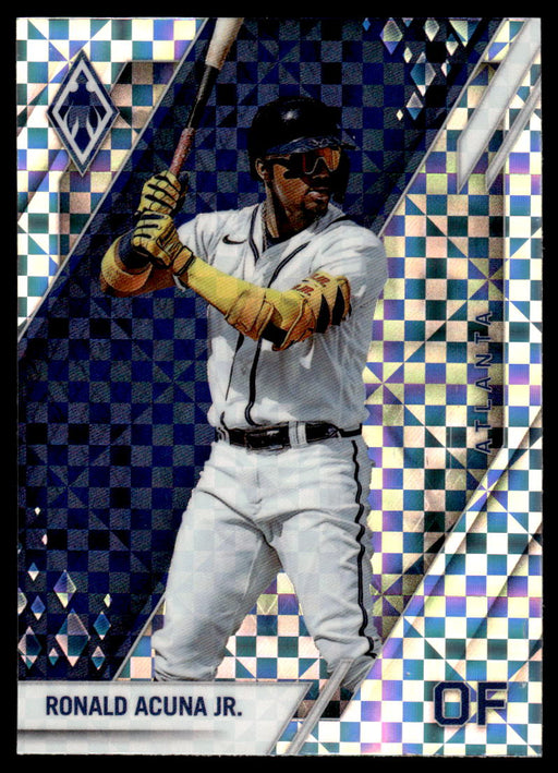 Ronald Acuna Jr. 2022 Panini Chronicles Baseball Phoenix Hyper Prizm Front of Card