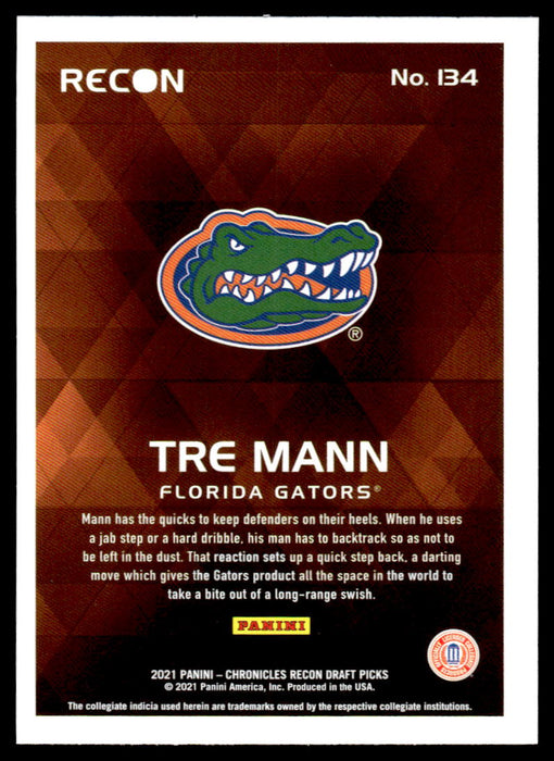 Tre Mann 2021 Panini Chronicles Draft Picks Pink Recon Back of Card