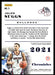 Jalen Suggs 2021 Panini Chronicles Draft Picks Chronicles Back of Card