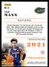 Tre Mann 2021 Panini Chronicles Draft Picks Chronicles Back of Card