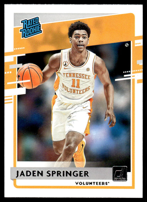 Jaden Springer 2021 Panini Chronicles Draft Picks Rated Rookie Front of Card