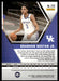 Brandon Boston Jr. 2021 Panini Chronicles Draft Picks Mosaic Back of Card