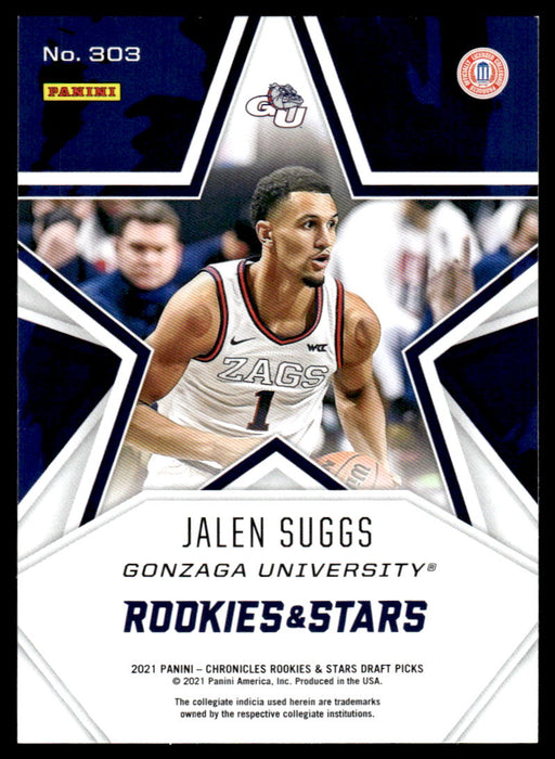 Jalen Suggs 2021 Panini Chronicles Draft Picks Rookies & Stars Back of Card