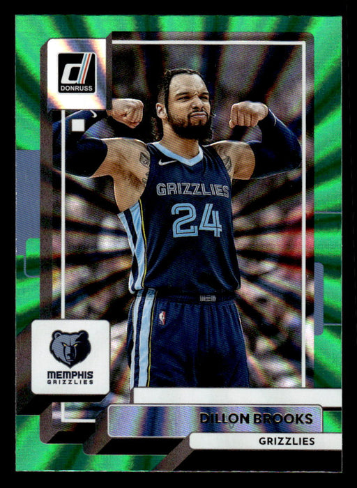 Dillon Brooks 2022-23 Panini Donruss Basketball Green Holo Laser Front of Card