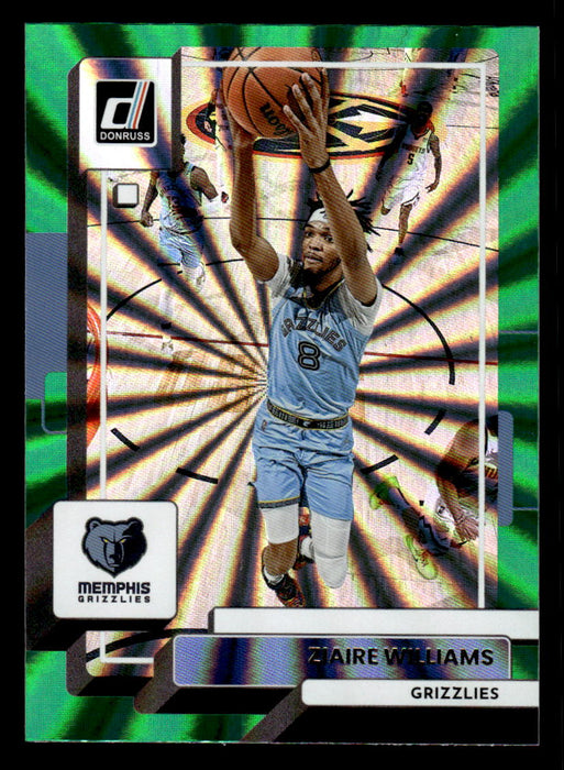 Ziaire Williams 2022-23 Panini Donruss Basketball Green Holo Laser Front of Card