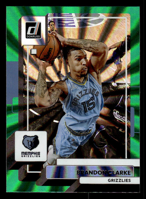 Brandon Clarke 2022-23 Panini Donruss Basketball Green Holo Laser Front of Card